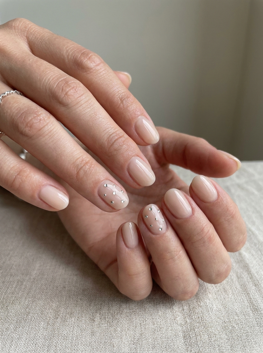 Silver Dew Accent Nails